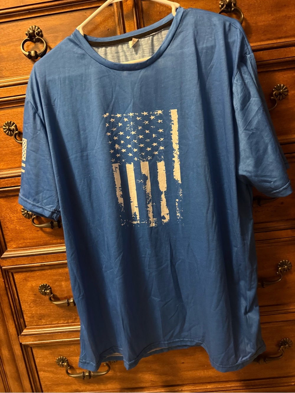 Men's Blue Graphic Flag T-Shirt